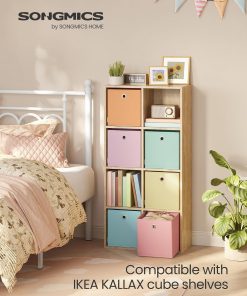Alternative view of SONGMICS Storage Cubes. Set of 6 Odorless Foldable Storage Boxes | Closet Organizers for Shelf. Rainbow Storage Bins. 10.2 x 10.2 x 11 Inches. URFB226X01